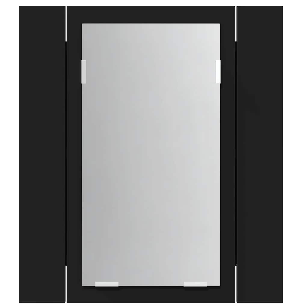 Armadietto a Specchio con Luci LED Nero 40x12x45 cm in Acrilico