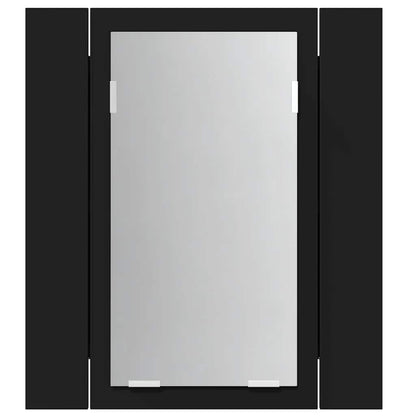 Armadietto a Specchio con Luci LED Nero 40x12x45 cm in Acrilico