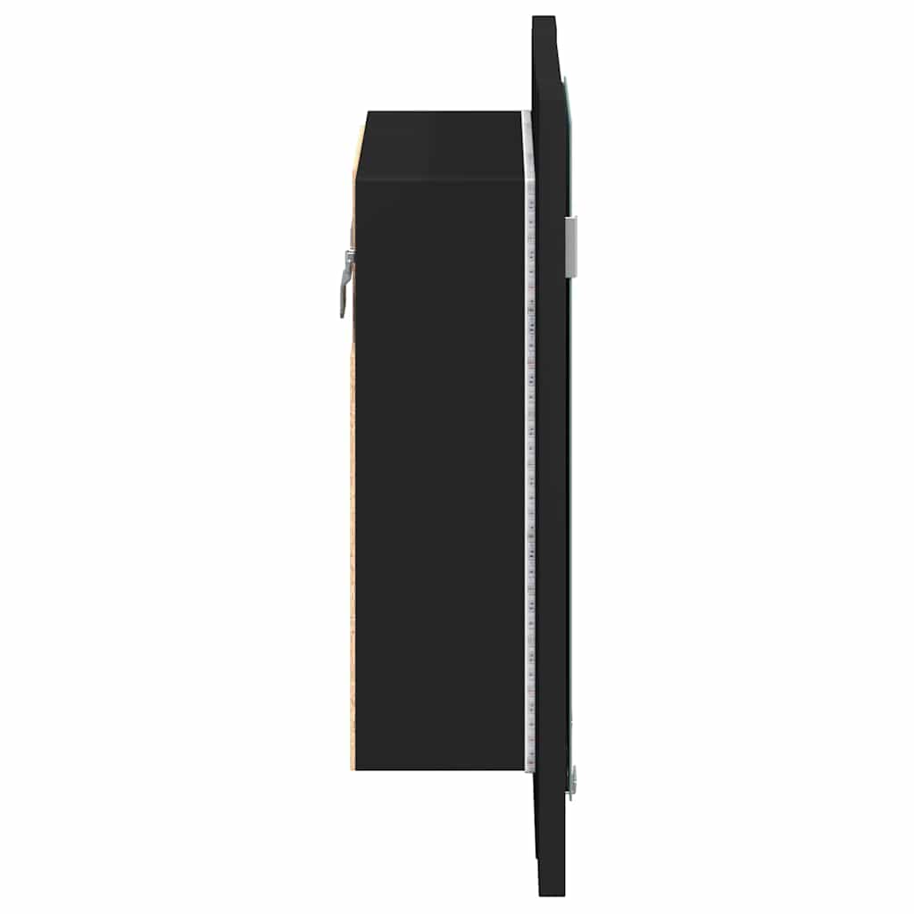 Armadietto a Specchio con Luci LED Nero 40x12x45 cm in Acrilico