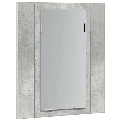 Armadietto a Specchio con Luci LED Grigio Cemento in Acrilico