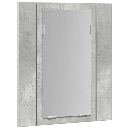 Armadietto a Specchio con Luci LED Grigio Cemento in Acrilico