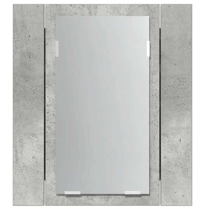 Armadietto a Specchio con Luci LED Grigio Cemento in Acrilico