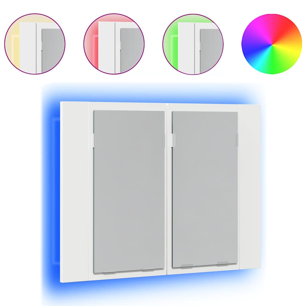 Armadietto a Specchio con Luci LED Bianco 60x12x45 in Acrilico - homemem39