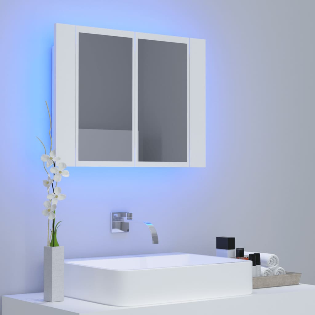 Armadietto a Specchio con Luci LED Bianco 60x12x45 in Acrilico - homemem39