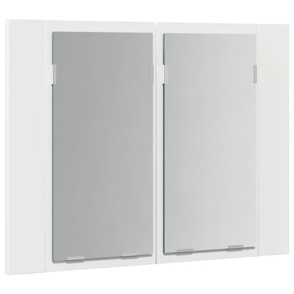 Armadietto a Specchio con Luci LED Bianco 60x12x45 in Acrilico