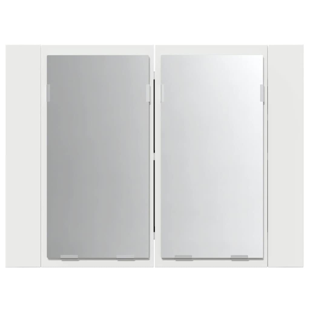 Armadietto a Specchio con Luci LED Bianco 60x12x45 in Acrilico