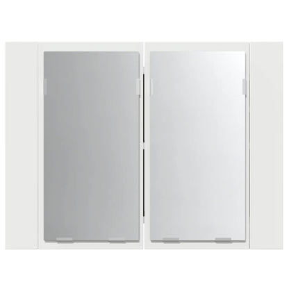 Armadietto a Specchio con Luci LED Bianco 60x12x45 in Acrilico