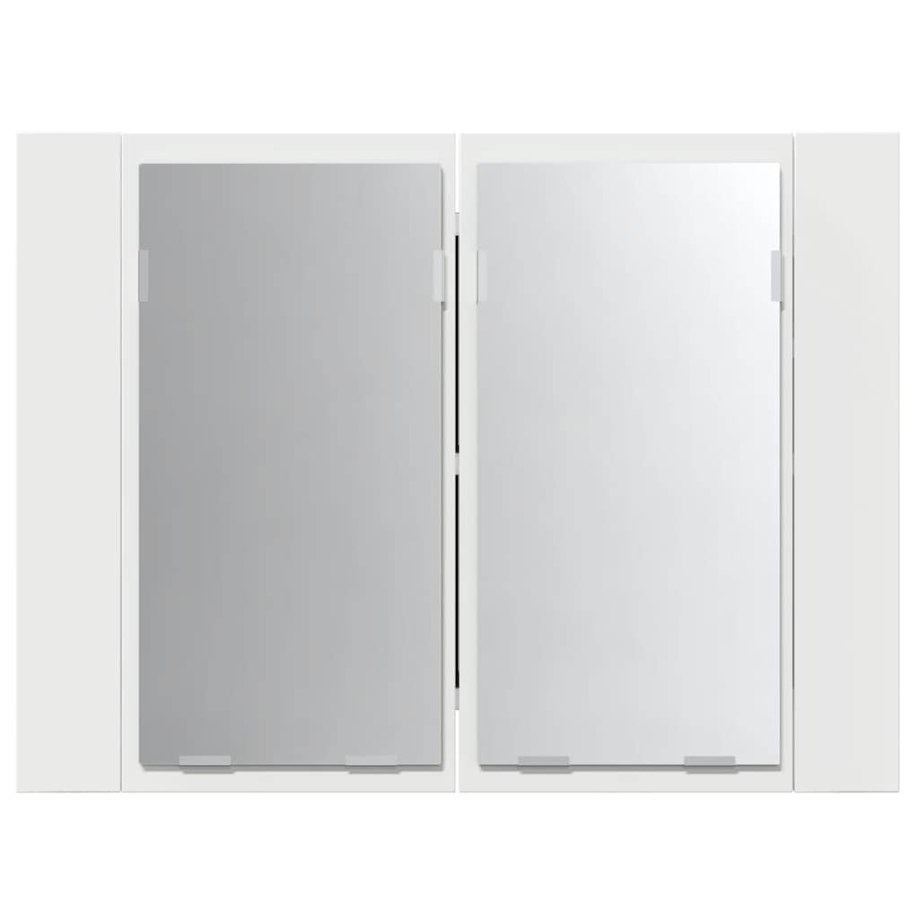 Armadietto a Specchio con Luci LED Bianco 60x12x45 in Acrilico