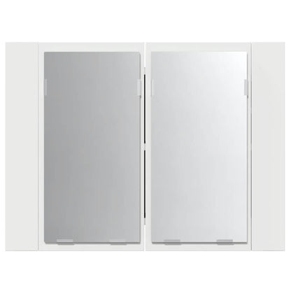 Armadietto a Specchio con Luci LED Bianco 60x12x45 in Acrilico