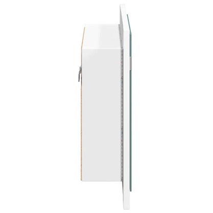 Armadietto a Specchio con Luci LED Bianco 60x12x45 in Acrilico