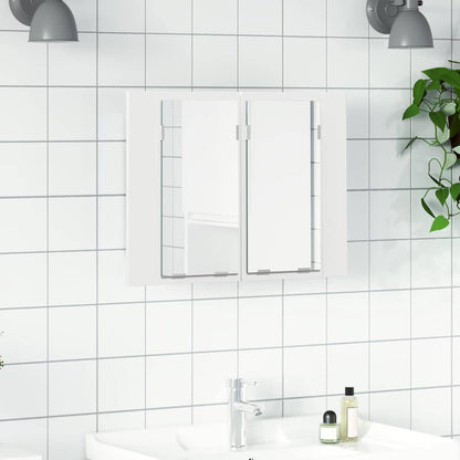 Armadietto a Specchio con Luci LED Bianco 60x12x45 in Acrilico