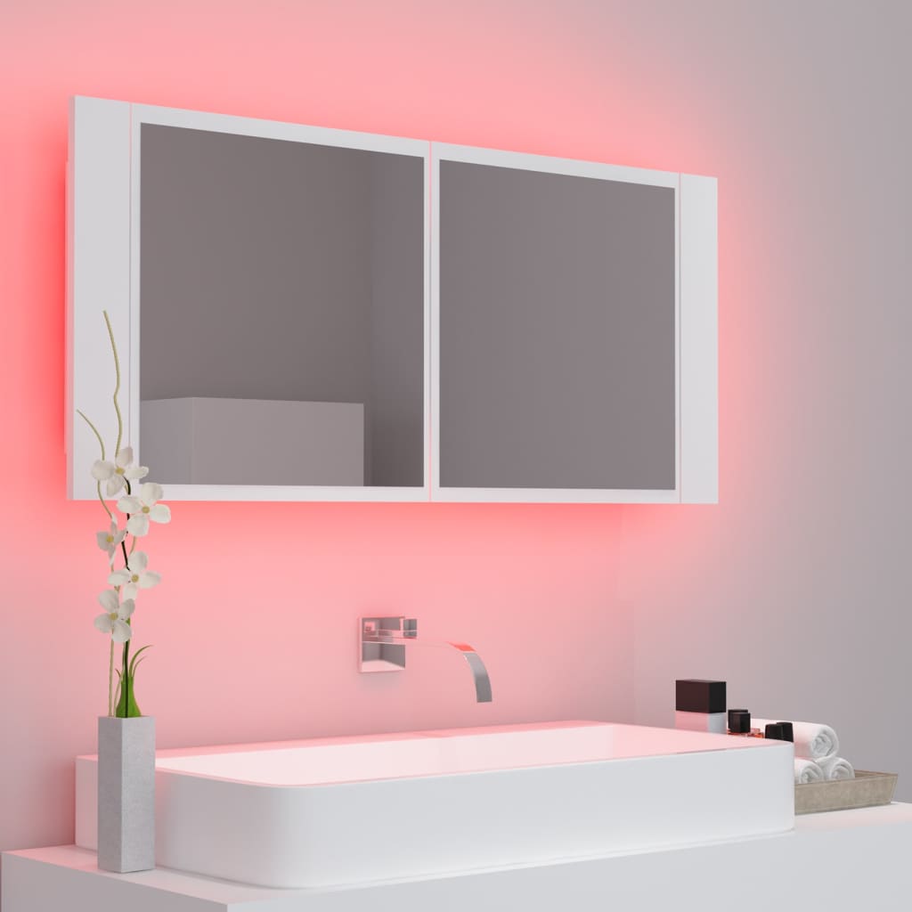 Specchio da Bagno con LED Bianco 100x12x45 cm in Acrilico