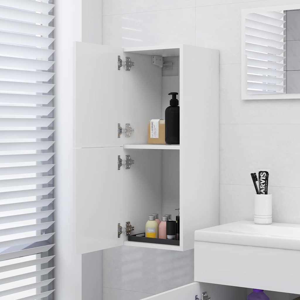 Armadio da Bagno Bianco in legno multistrato