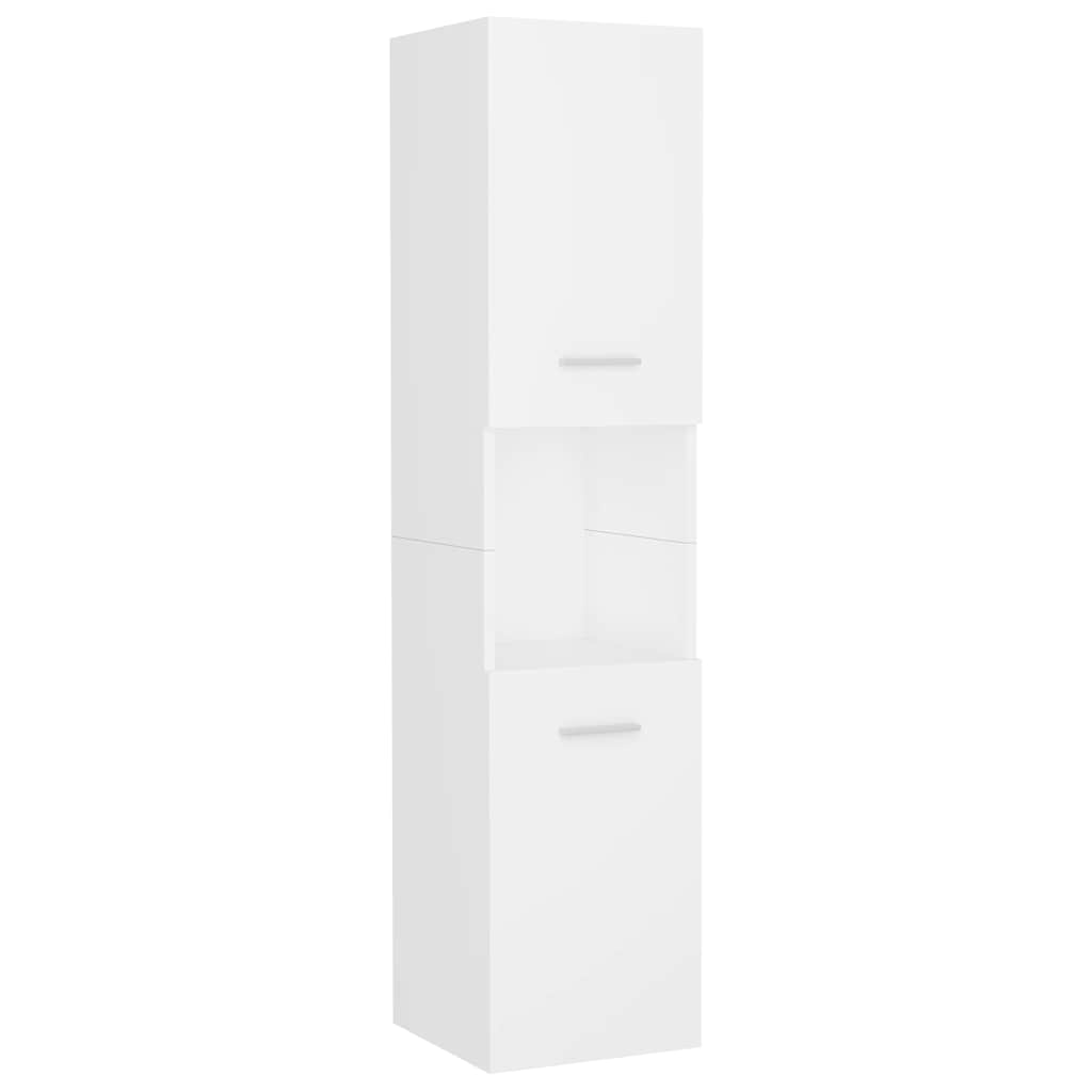 Mobile da Bagno Bianco 30x30x130 cm in Legno Multistrato