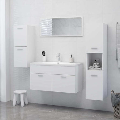Mobile da Bagno Bianco 30x30x130 cm in Legno Multistrato
