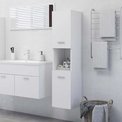 Mobile da Bagno Bianco 30x30x130 cm in Legno Multistrato