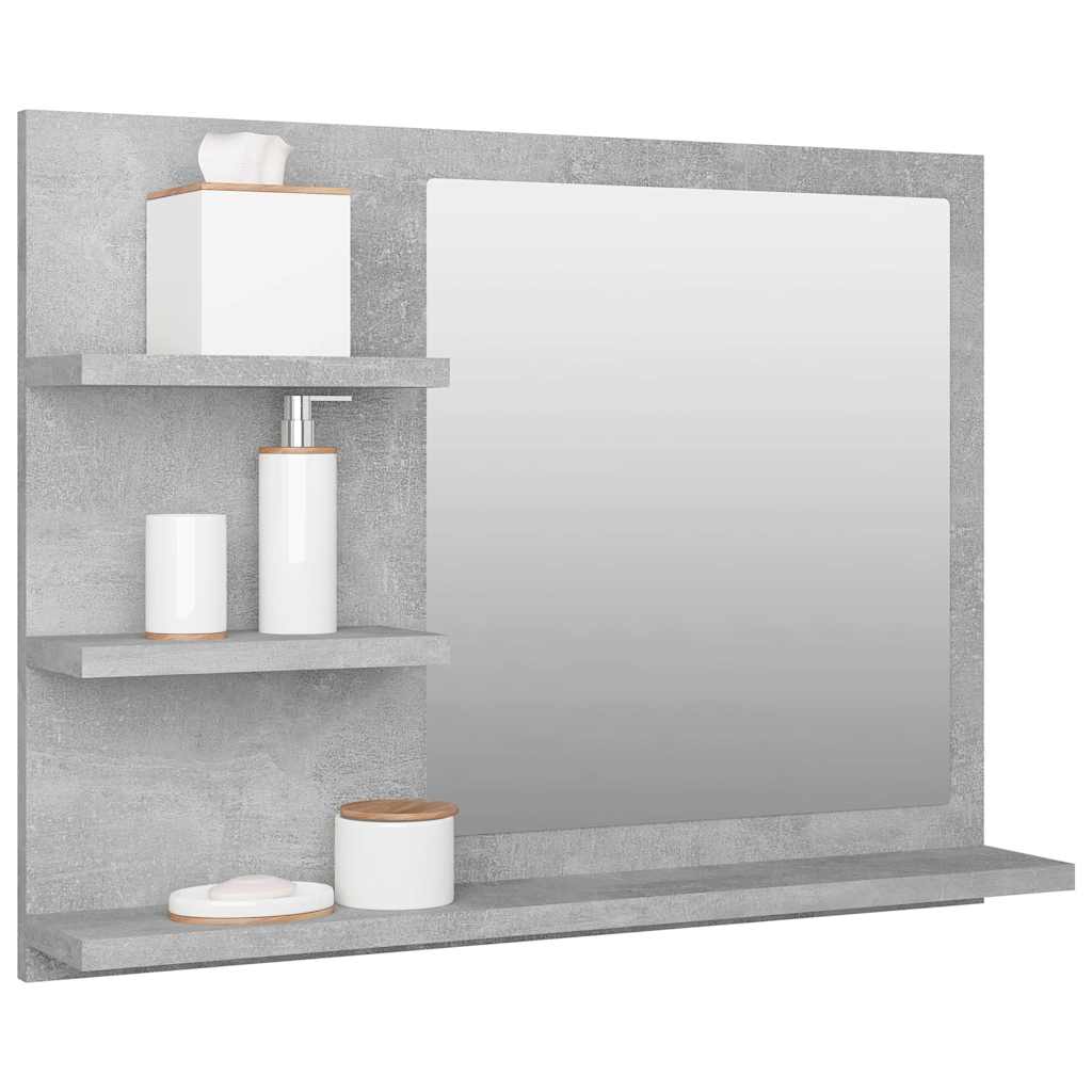 Specchio da Bagno Grigio Cemento 60x10,5x45 cm in Truciolato | homemem39