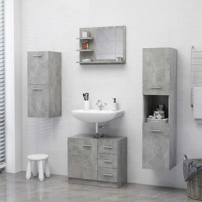 Specchio da Bagno Grigio Cemento 60x10,5x45 cm in Truciolato | homemem39
