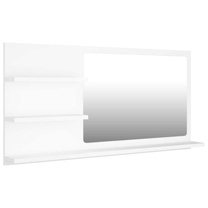 Specchio da Bagno Bianco 90x10,5x45 cm in Legno Multistrato