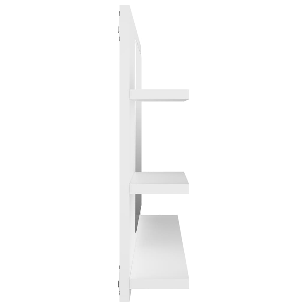 Specchio da Bagno Bianco 90x10,5x45 cm in Legno Multistrato | homemem39