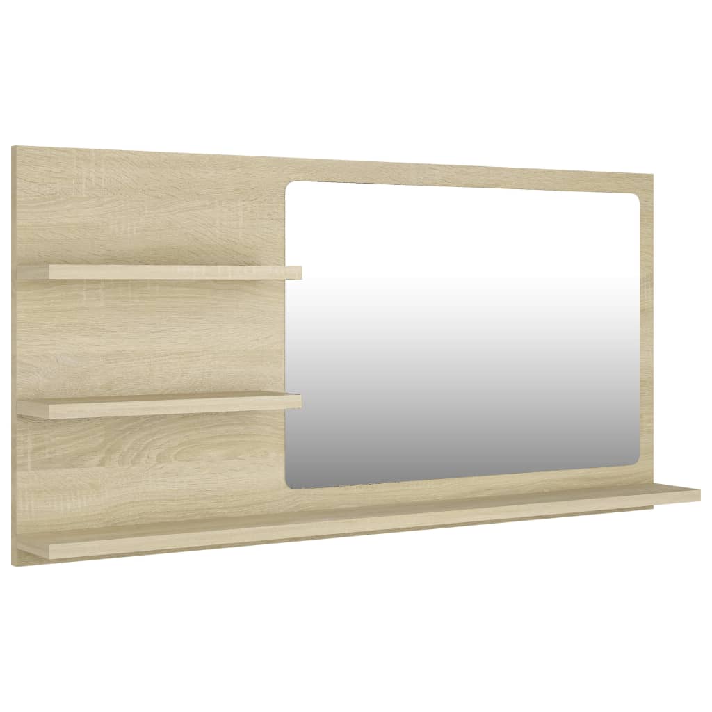 Specchio da Bagno Rovere Sonoma 90x10,5x45 cm Legno Multistrato - homemem39