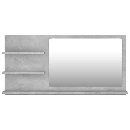 Specchio da Bagno Grigio Cemento 90x10,5x45cm Legno Multistrato | homemem39