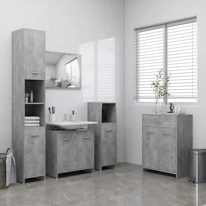 Mobile da Bagno Grigio Cemento 60x33x80 cm in Legno tecnico