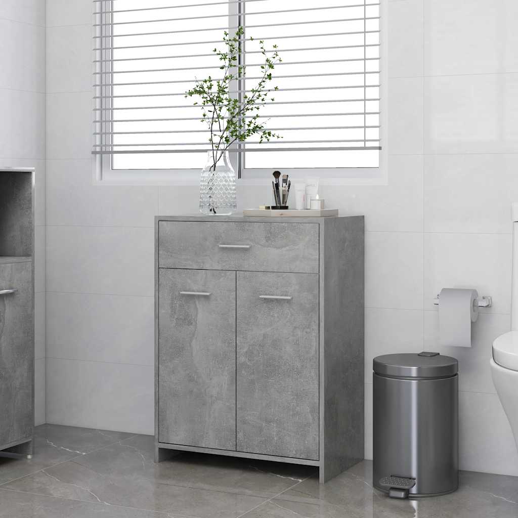 Mobile da Bagno Grigio Cemento 60x33x80 cm in Legno tecnico
