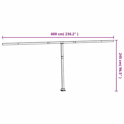 Set Pali per Tenda da Sole Bianco 600x245 cm Ferro - homemem39