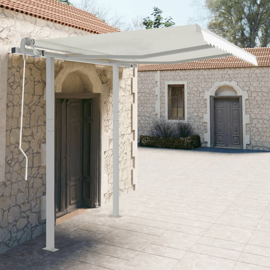 Set Pali per Tenda da Sole Bianco 300x245 cm Ferro - homemem39