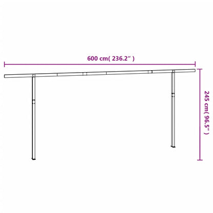 Set Pali per Tenda da Sole Bianco 600x245 cm Ferro - homemem39