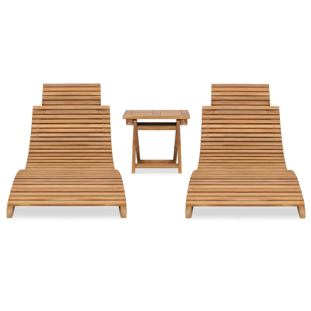Set Salotto da Giardino 3 pz Pieghevole in Massello di Teak - homemem39