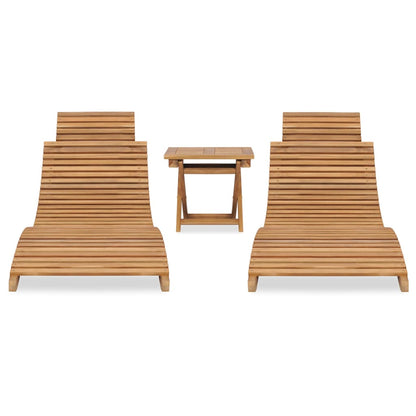 Set Salotto da Giardino 3 pz Pieghevole in Massello di Teak - homemem39