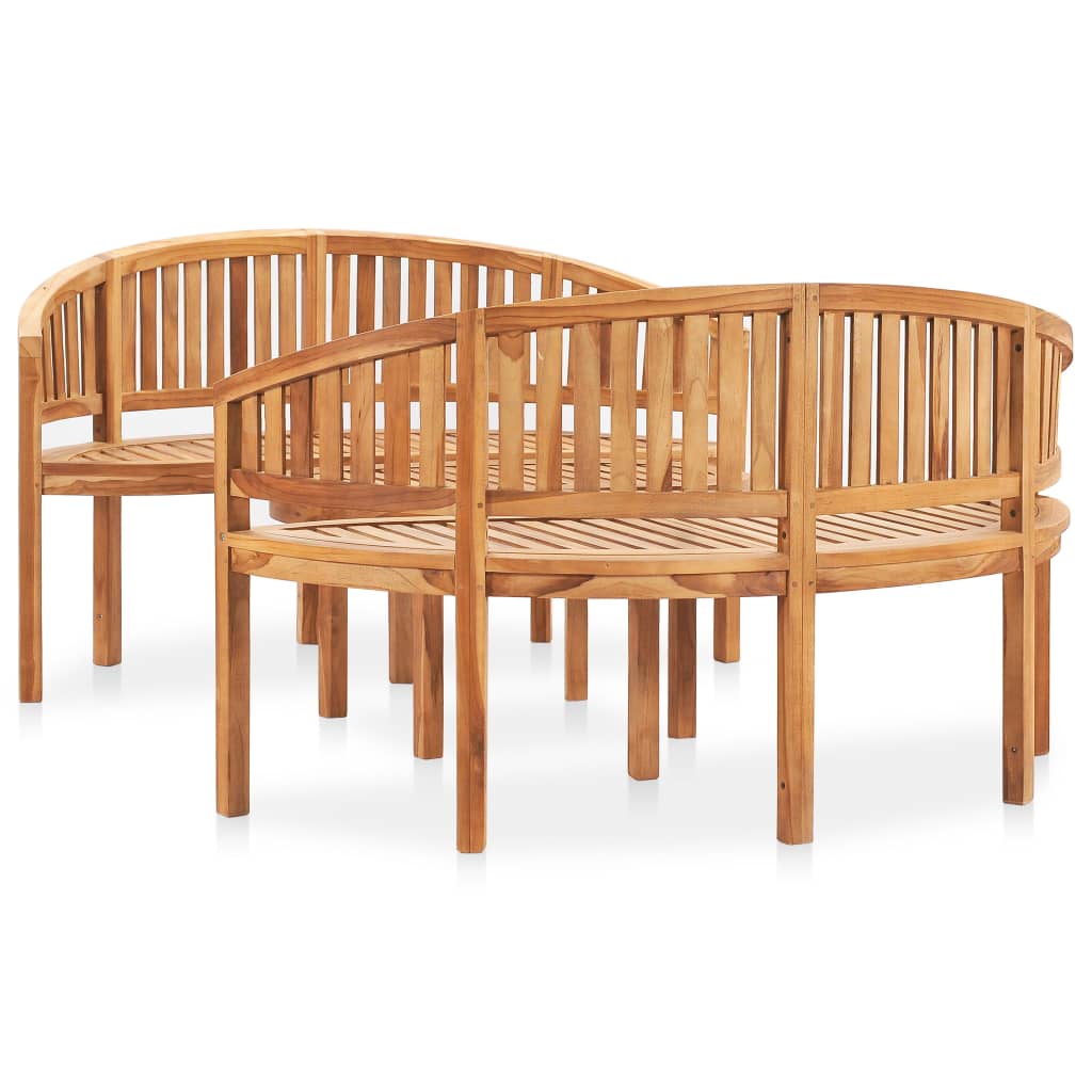 Set Salotto da Giardino 3 pz Design Curvo in Massello di Teak | homemem39