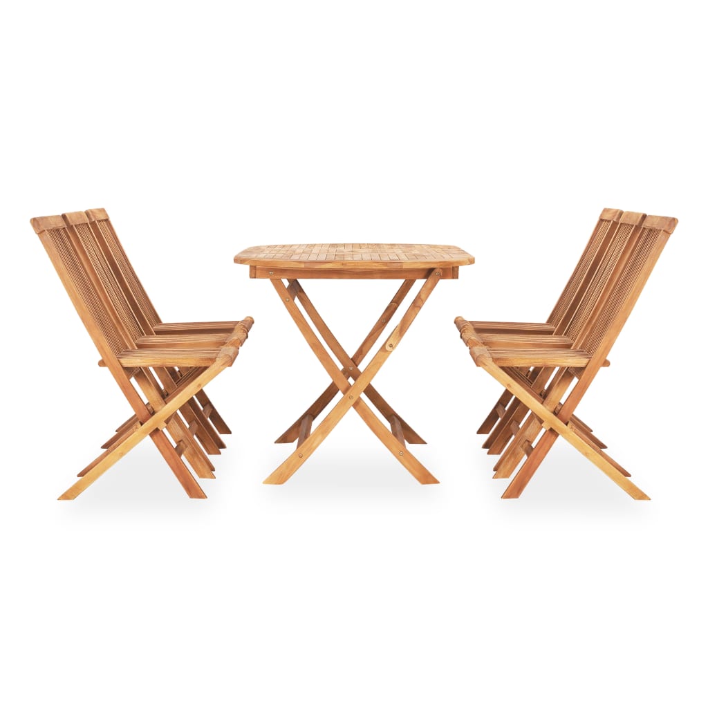 Set da Pranzo da Giardino 7 pz Pieghevole in Massello di Teak | homemem39