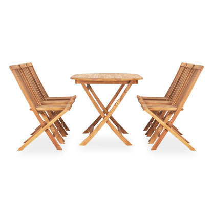 Set da Pranzo da Giardino 7 pz Pieghevole in Massello di Teak | homemem39