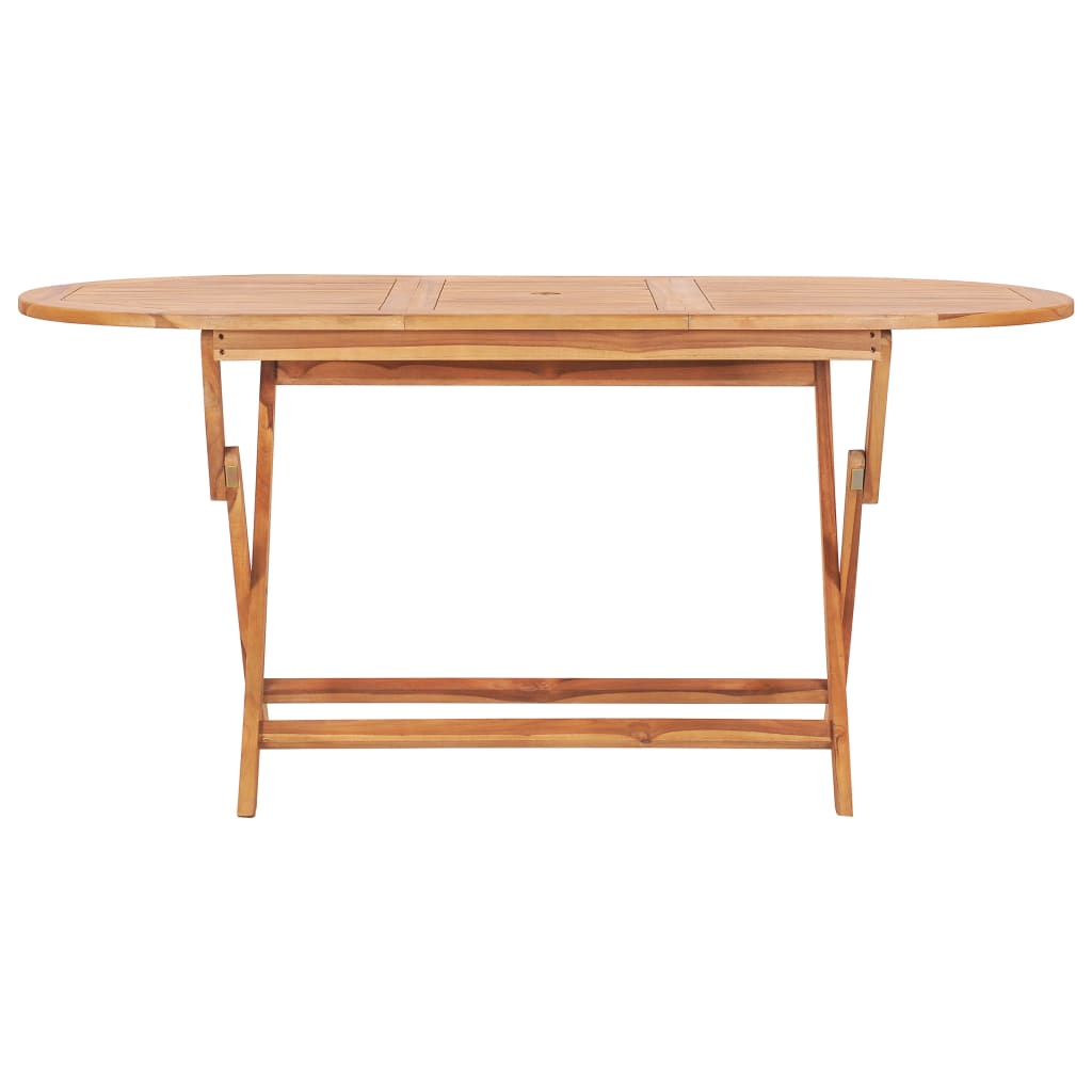 Set da Pranzo da Giardino 9 pz Pieghevole in Massello di Teak | homemem39