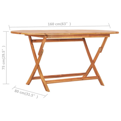 Set da Pranzo da Giardino 9 pz Pieghevole in Massello di Teak | homemem39
