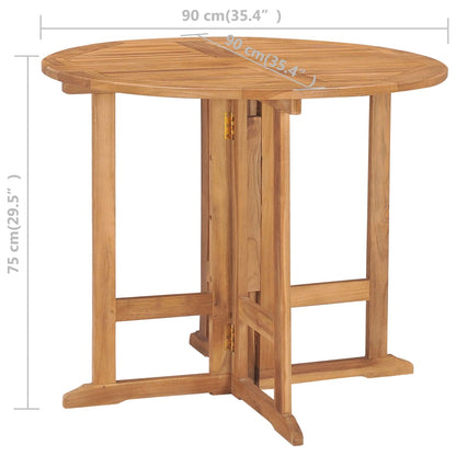 Set da Pranzo da Giardino 5 pz Pieghevole in Massello di Teak | homemem39