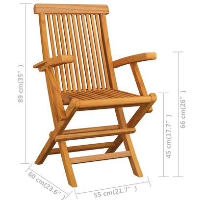 Set da Pranzo da Giardino 5 pz Pieghevole in Massello di Teak | homemem39
