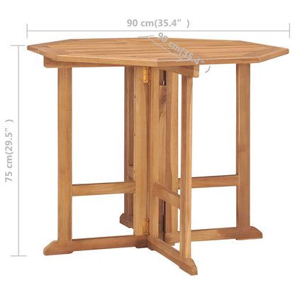 Set da Pranzo da Giardino 5 pz Pieghevole in Massello di Teak | homemem39
