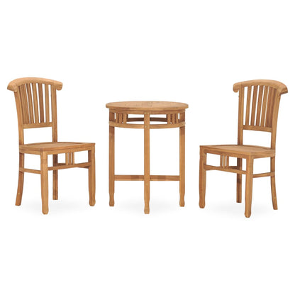 Set da Pranzo da Giardino 3 pz in Legno Massello di Teak