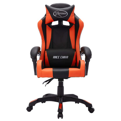 Sedia da Gaming con Luci a LED RGB Arancione e Nera Similpelle