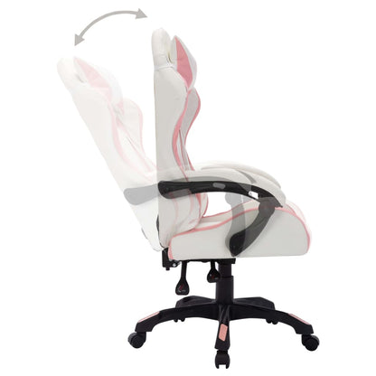 Sedia da Gaming con Luci a LED RGB Rosa e Nera in Similpelle | homemem39
