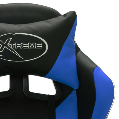 Sedia da Gaming con Luci a LED RGB Blu e Nera in Similpelle | homemem39