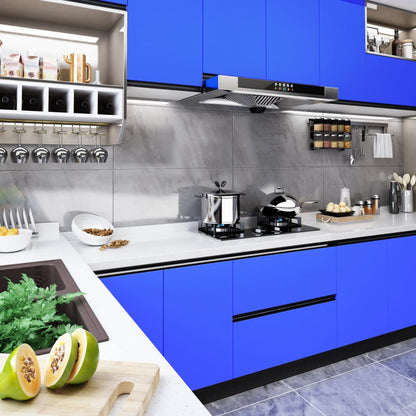Pellicola Autoadesiva per Mobili Blu Lucido 500x90 cm in PVC | homemem39
