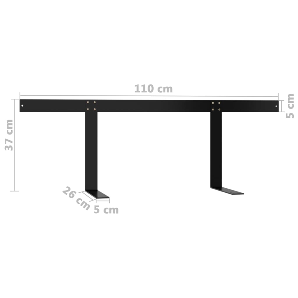 Schienale per Divano a Pallet Nero 110 cm in Ferro | homemem39