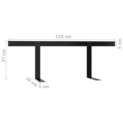 Schienale per Divano a Pallet Nero 110 cm in Ferro | homemem39