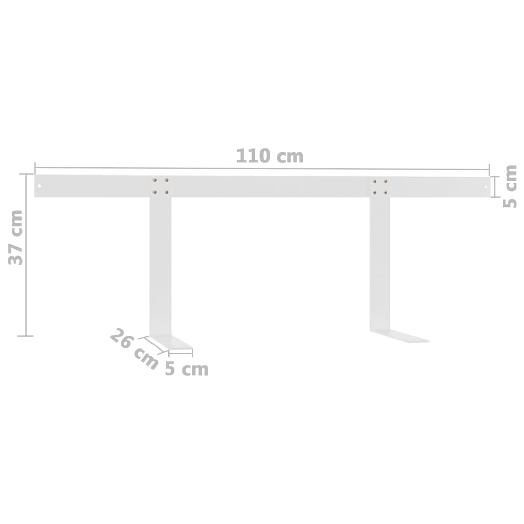 Schienale per Divano a Pallet Bianco 110 cm in Ferro