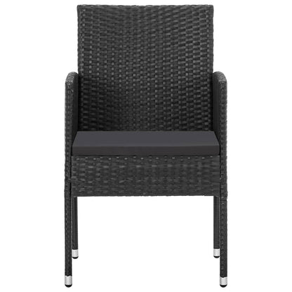 Set da Pranzo da Giardino 5 pz in Polyrattan Nero